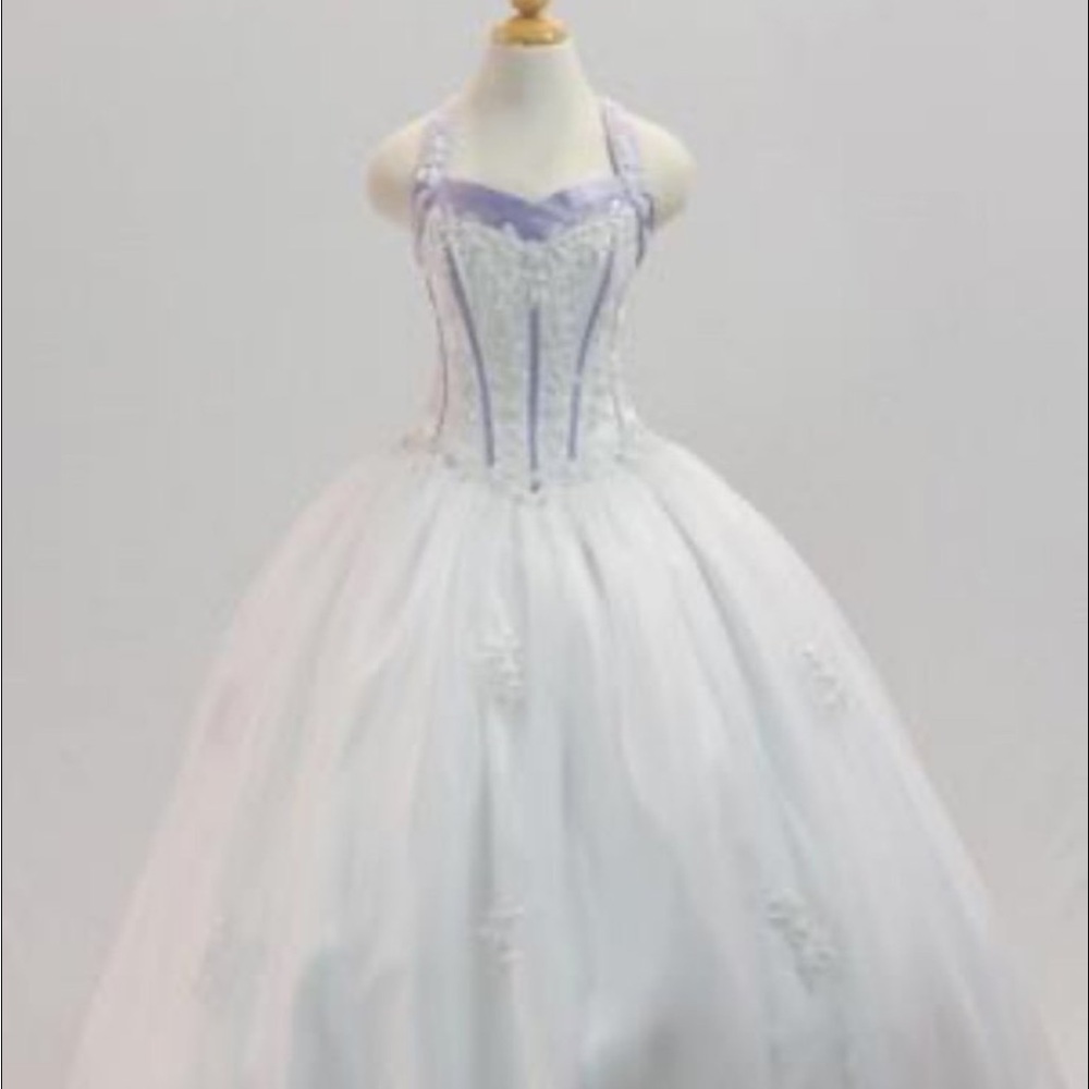 Cinderella Quinceanera Dress Elegant White Ball Gown Dress Sz 2